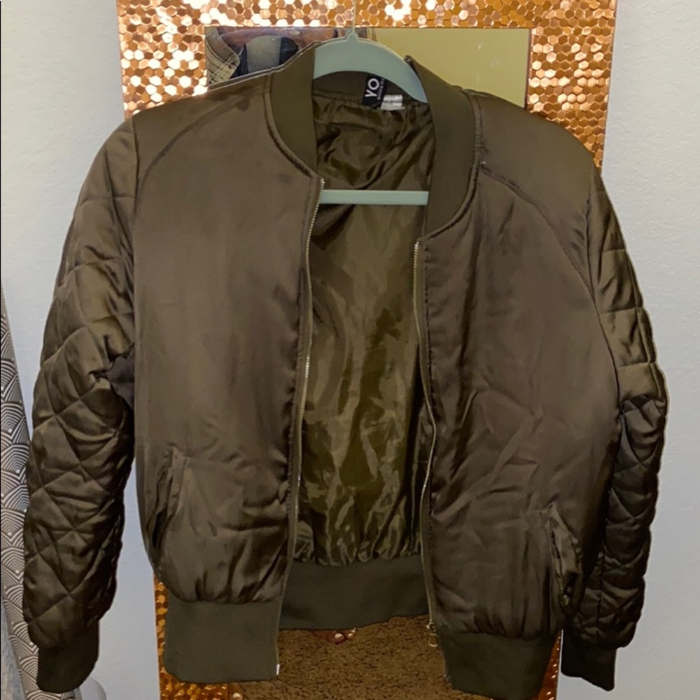 Olive Green Bomber Jacket